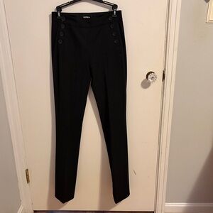 Express Black Button-Accent Trousers